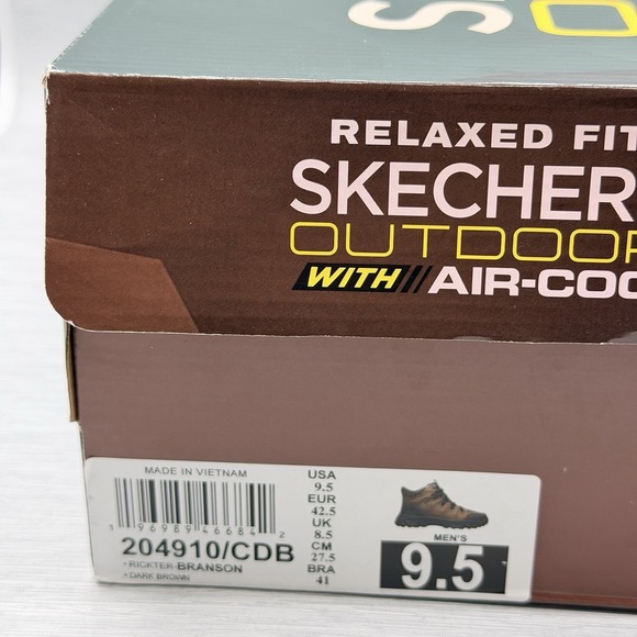 Skechers Waterproof Hiking Boots Men's 9.5 Brown Leather Outdoor Trail 204910 - Picture 7 of 14